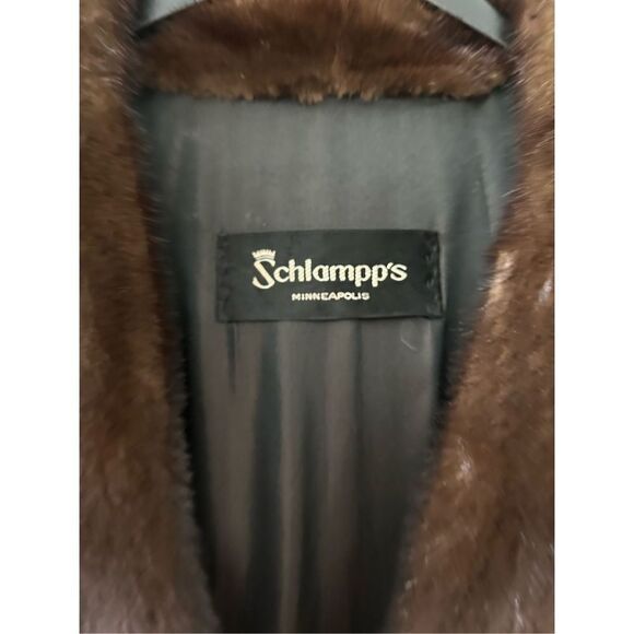 Vintage Schlampps Ranch Mink Fur Winter Coat Brown Women's Size Small - Picture 6 of 8